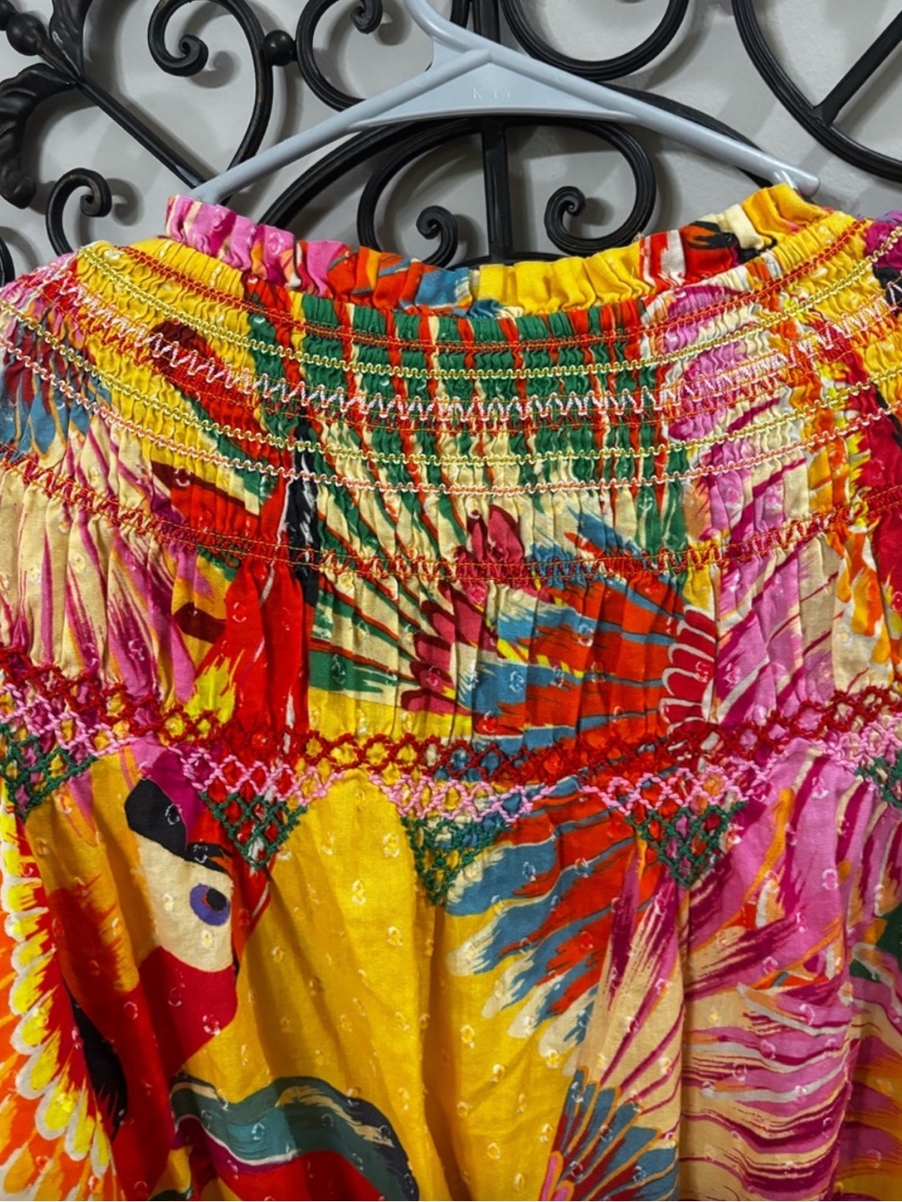 Farm Rio Boho Smocked Crop Top - Multicolor - Picture 5 of 7